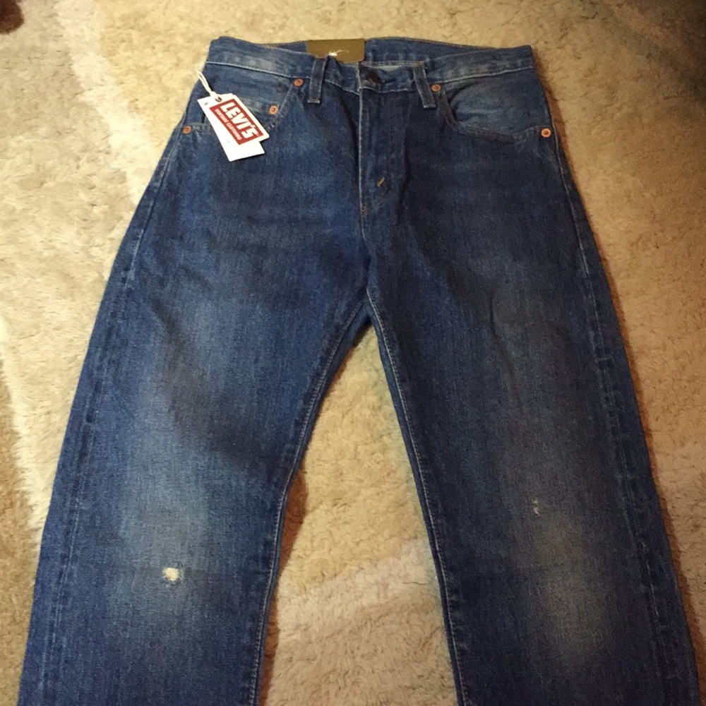 Levis Vintage "Summer of Love" 1967 505 dark denim shrink to fit jeans NWT XS - Picture 6 of 7